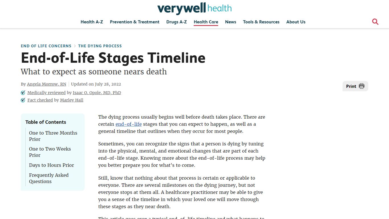 End-of-Life Stages and Timeline: What to Expect - Verywell Health